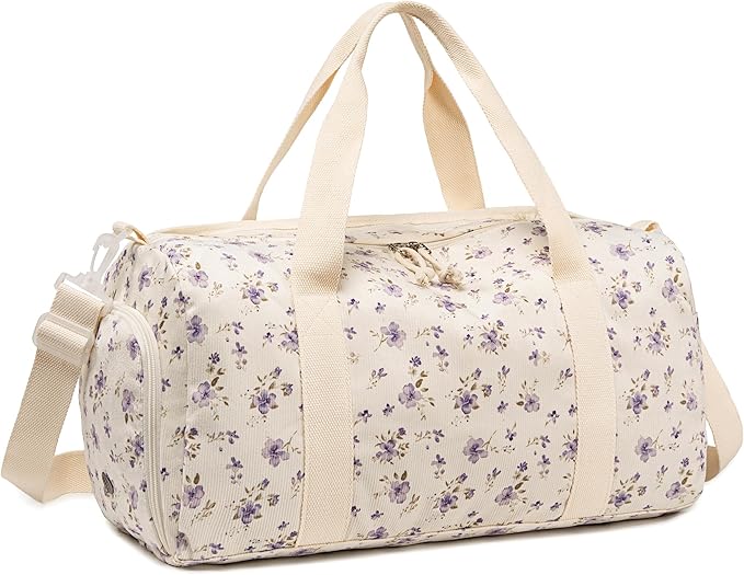 Duffle Bag for Gym Sports Women Girls Workout Travel Bag Weekender with Shoe Compartment and Wet Pocket