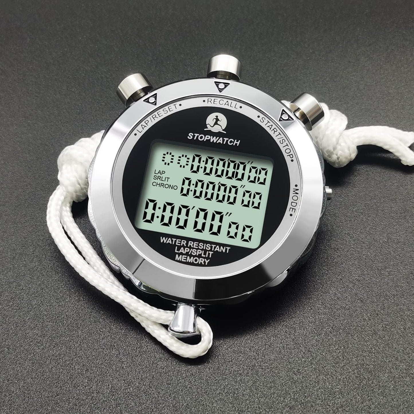 Stopwatch Timer, Digital Stop Watch with 0.01second Timing, Metal 10 Lap Memory, Rolilink Large dispaly Alarm Clock for Coach Sports Running Marathon