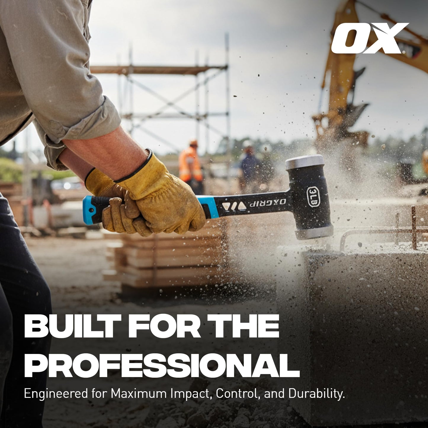 OX Pro 20-Ounce Ultrastrike Brick Hammer Robust Striking Power, Vibration Dampening Bridged Neck, Ultimate Durability with One Piece Steel Handle, Ergonomic Non-Slip Grip, and Enhanced Safety Features