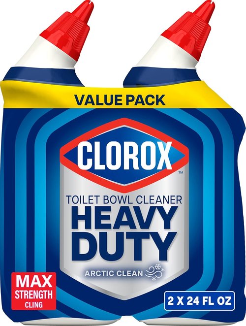 Clorox Toilet Bowl Cleaner - Heavy-Duty Stain & Ring Remover | Arctic Clean, 24 Fl Oz, Pack of 2