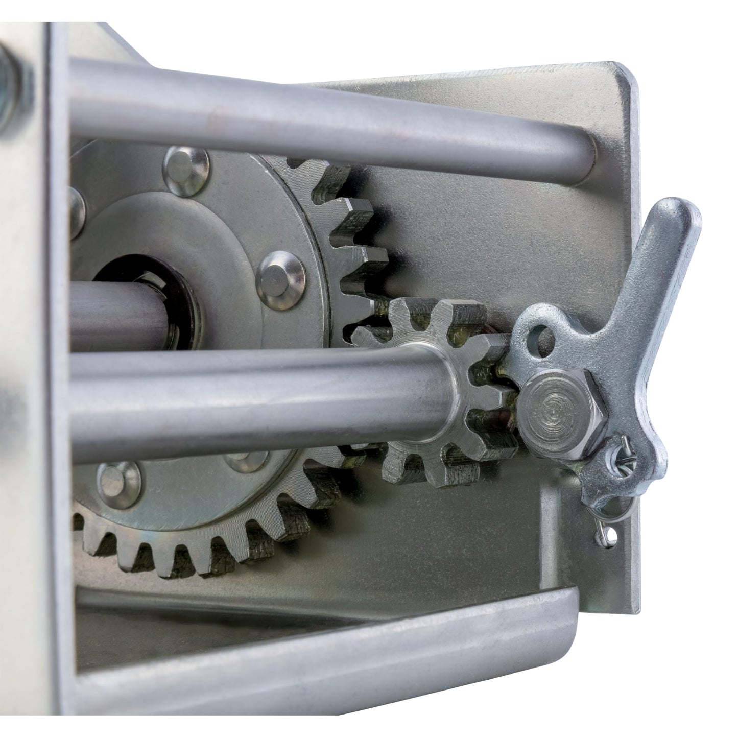 CURT 29538 Hand-Crank 2-Speed Winch, 3,800 lbs, 5.1:1 High, 15.8:1 Low Gear Ratio, 9.6" Handle