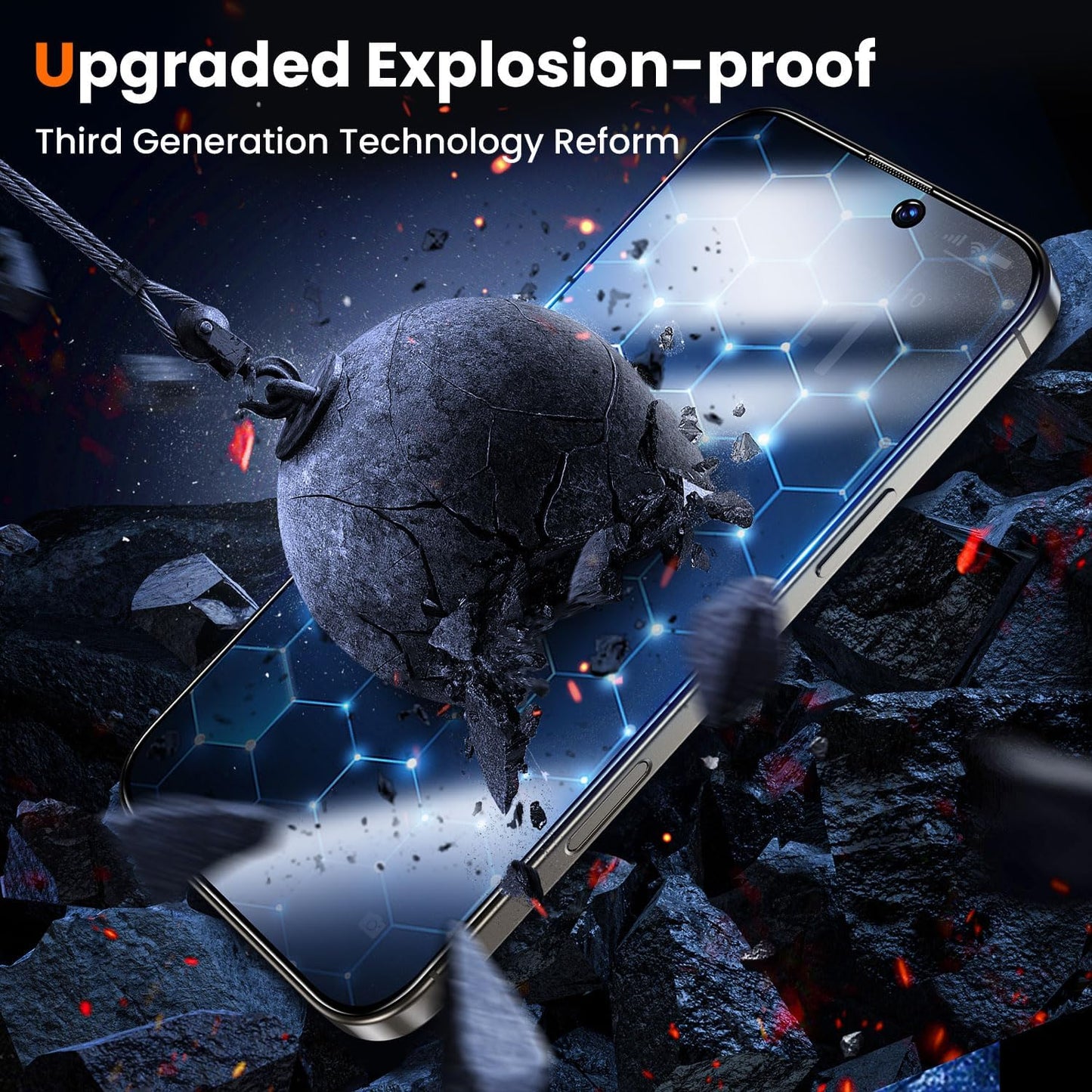 2 Pack 15 6.7 inch 9H+ 15 UniqueMe for iPhone Pro Max Privacy Screen Protector - [Military Grade Shatterproof
