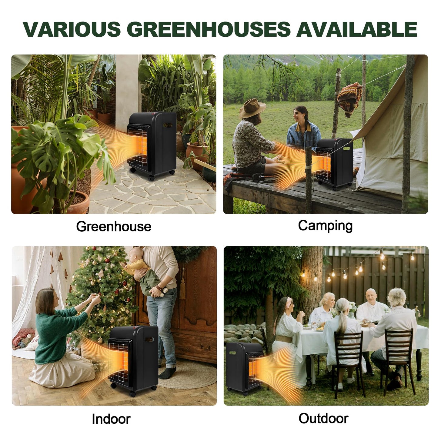 OKF Propane Heater, 6000 to 18000 BTU 3 Modes Indoor Propane Heaters with ODS & Tip-over Protection, Outdoor Heater Propane with Gas Regulator & Hose Heat up to 450 Sq.Ft,for Garage,Camping,Patio,Shop