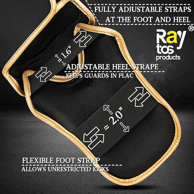 Muay Thai Shin Guards - MMA Kickboxing Leg Instep Protective Pads, Martial Art Sparring Gear for BJJ Karate Boxing Taekwondo Training, Men Adults Kids Children