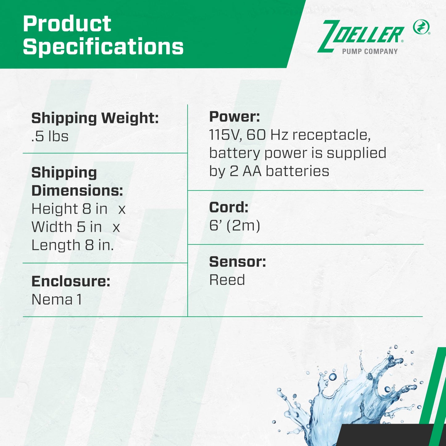 Zoeller APak Z-Control Indoor Alarm System w/Reed Sensor – High-Water Audible & Visual Alert for Basement Sump Pits, Pump Chambers & Holding Tanks – 115V with Battery Backup & Smart Alerts