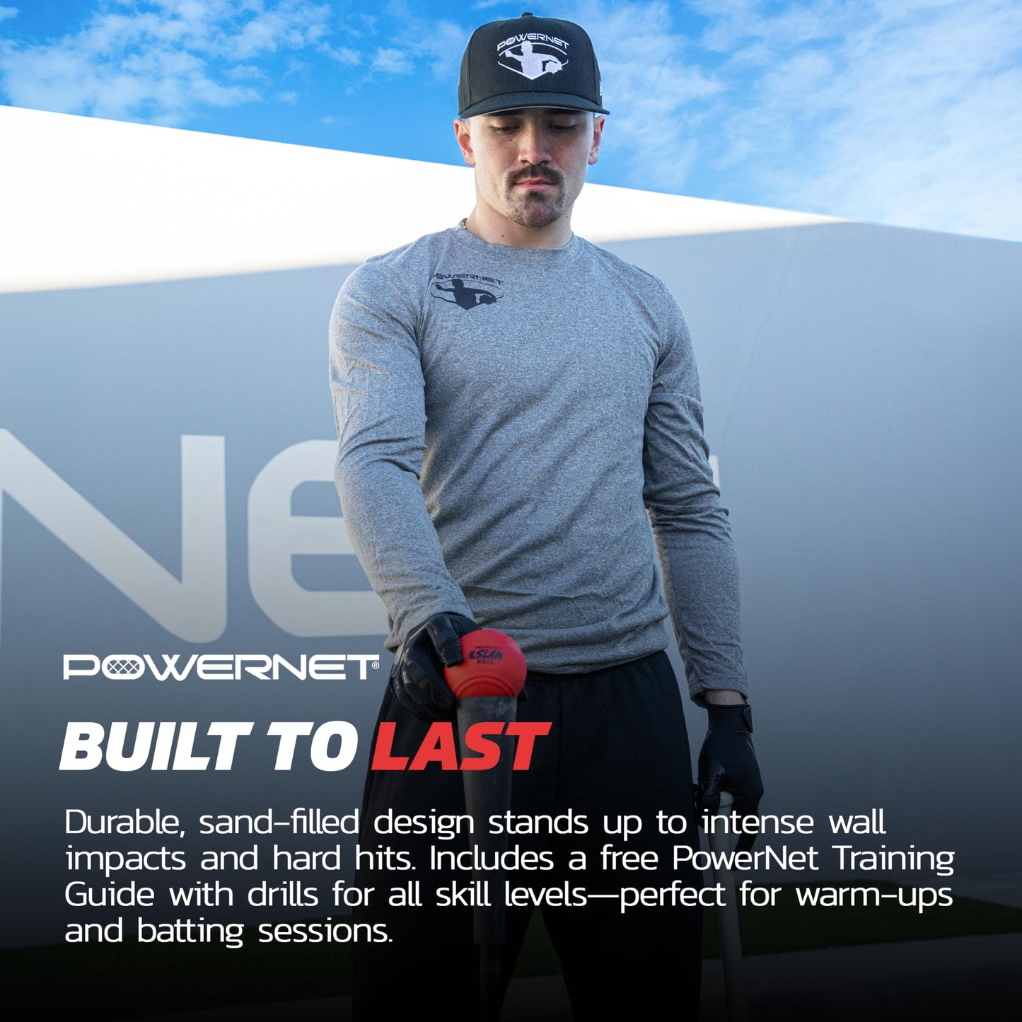 PowerNet Slam Ball 6-Pack, Baseball Size Weighted Ball with Textured Surface and Raised Seams, Training Equipment to Improve Hitting Power, 16 Oz Weighted Baseballs for Batting