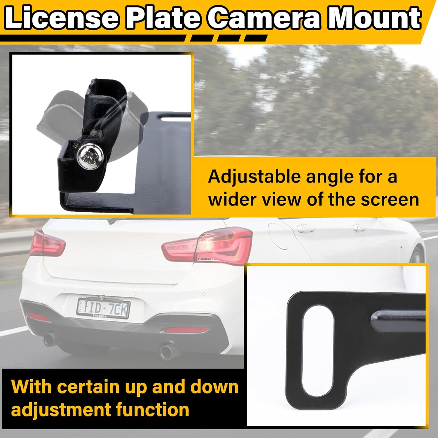 Backup Camera License Plate Mount, Rear Camera Back up Bracket, Universal Car Dash Cam Mirror Mount, Camera Mounting