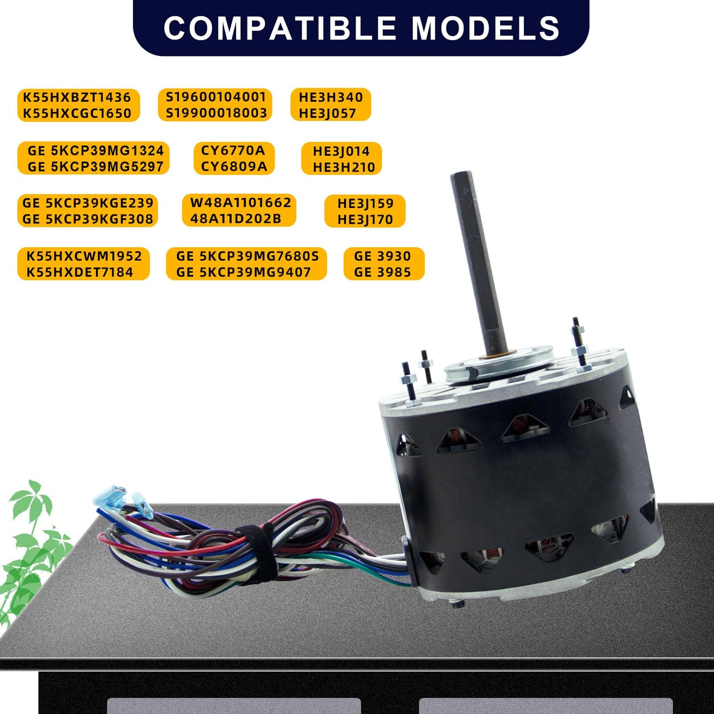 SEAHEE DL1036 Blower Fan Motor,1/3 HP, 1075 RPM, 3 Speed, 115V, Compatible w/A.O. Smith, Fasco, GE, Emerson & Dayton,DL1036 Model,48 Frame Motor