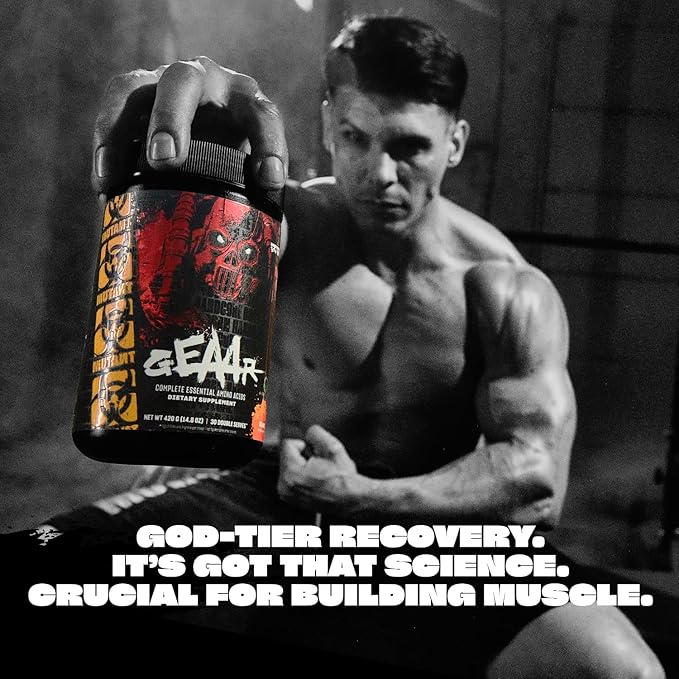 Mutant GEAAR - 9.4g of EAA Powder + Arginine, 7g BCAAs, 4g Leucine, Electrolytes, Coconut Water, 30 Servings - Fruit Punch