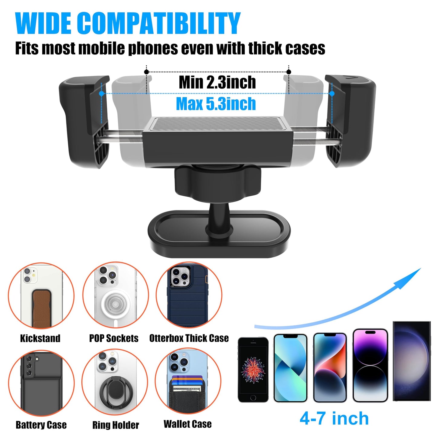 Magnetic Phone Holder for Gym Golf Cart Powerful Magnetic Base Works on Any Metal Surface Ideal for Workout Recording 360° Rotatable Gym Magnet Phone Mount Cradles Compatible with 4-7" Phones