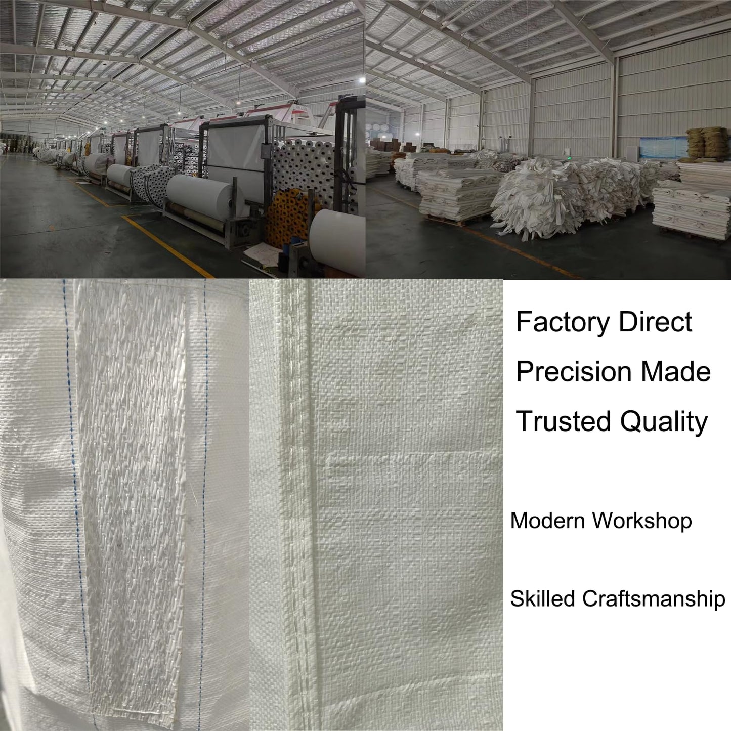 FIBC Bulk Bags 35"x35"x43", 10 Pack – Heavy Duty 2,200 lbs Capacity, Duffle Top & Spout Bottom, UV-Stabilized Fabric – Industrial Storage & Transport Bags for Grain, Coffee, Plastic Pellets