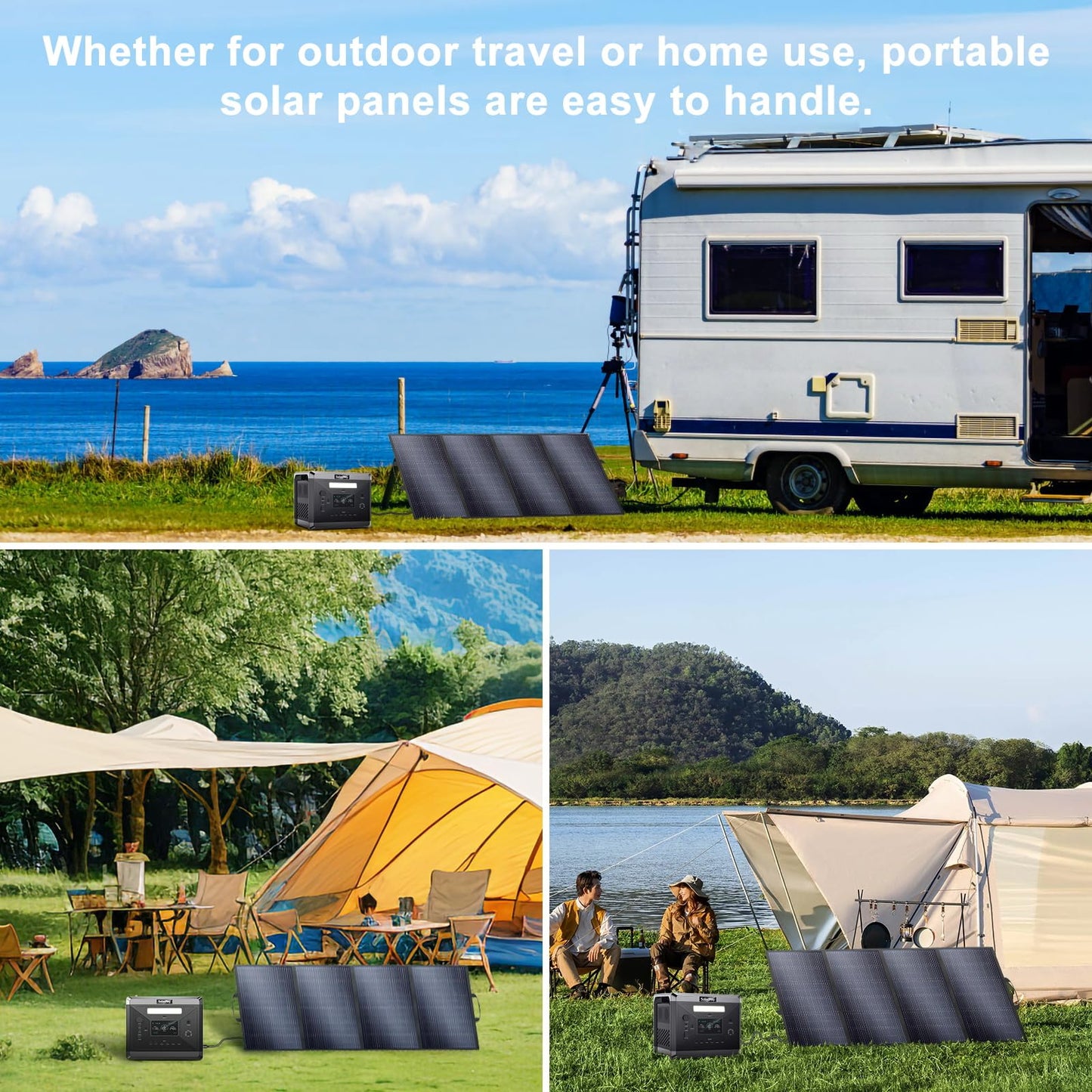 SolarPlay 200W Portable Solar Panel 19.8V for Solar Generator, Foldable IP65 Waterproof with Adjustable Kickstands, 25% High Efficiency for RVs, Camping, Power Backup