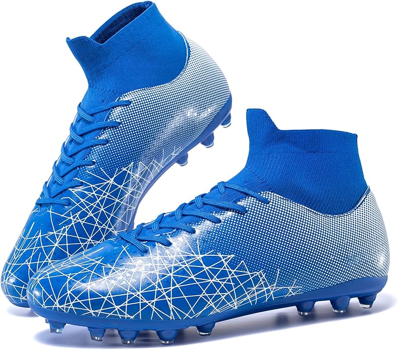 Kids Soccer Cleats High Top Training Youth Football Cleats, Boys Girls Athletic Outdoor