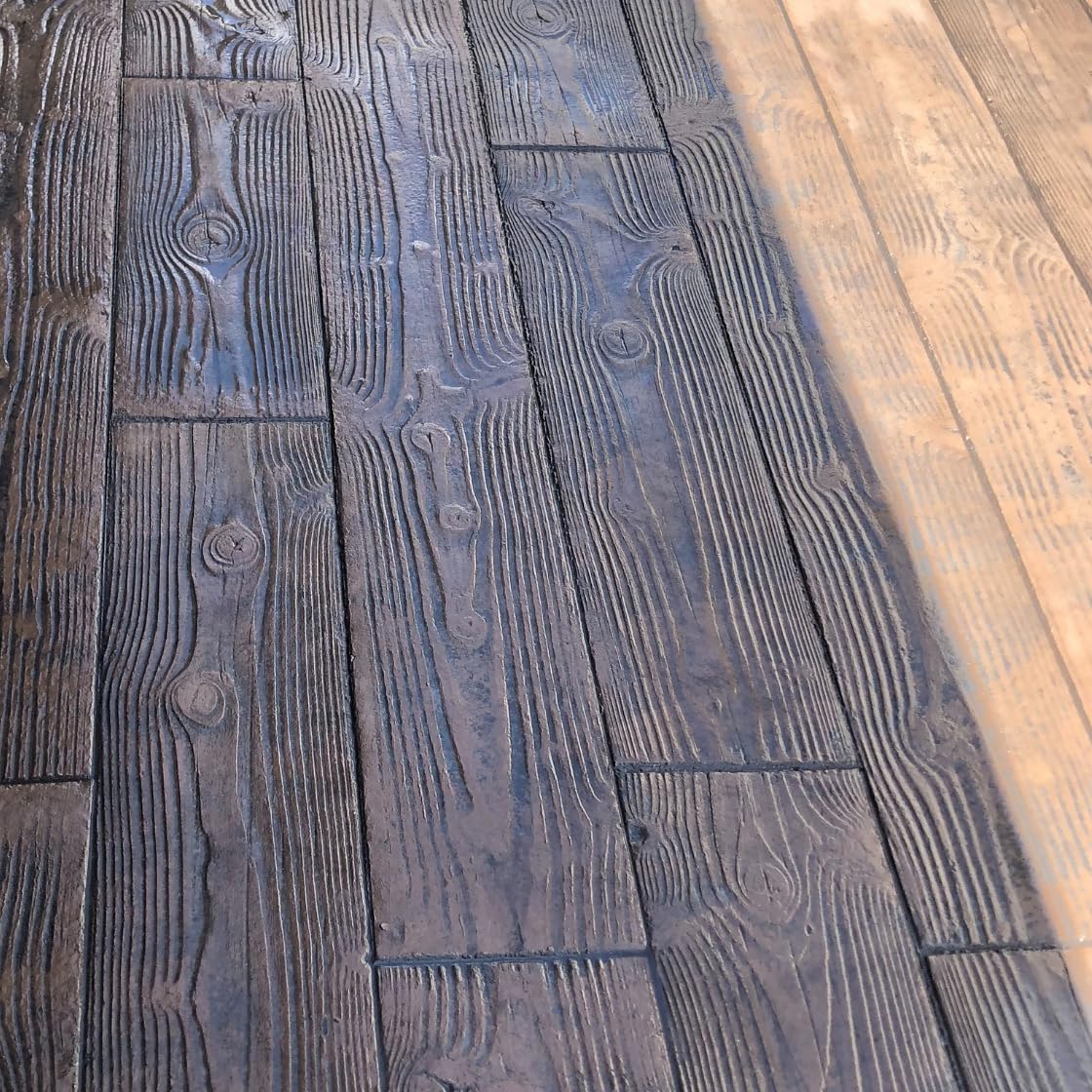 9" Natural Wood Concrete Stamps Mat - (48"x9"x3) Durable Polyurethane Rigid Stamp for Driveways, Walkways and Patios SM 5000/3
