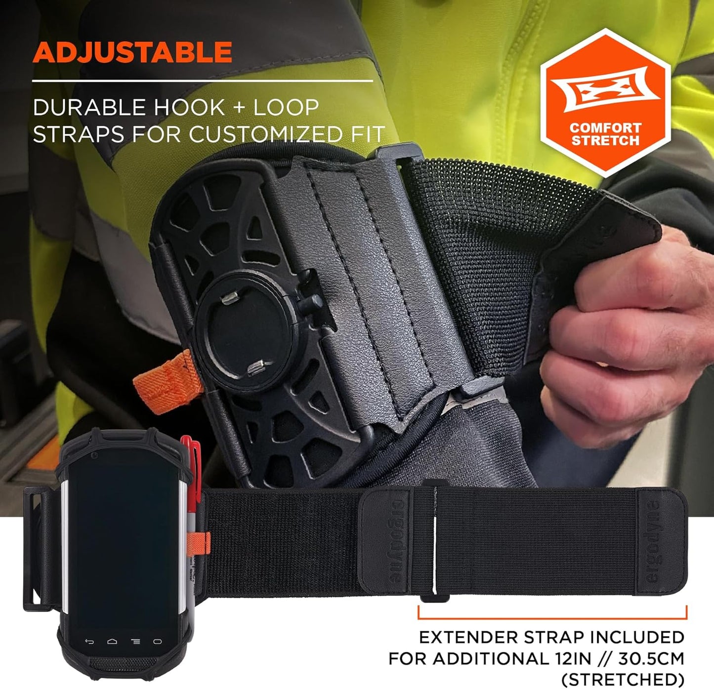 5545 Ergodyne Squids Armband, Wristband Scanner Mount, Adjustable to Fit Phones, Scanners, Mobile Computers, PDA