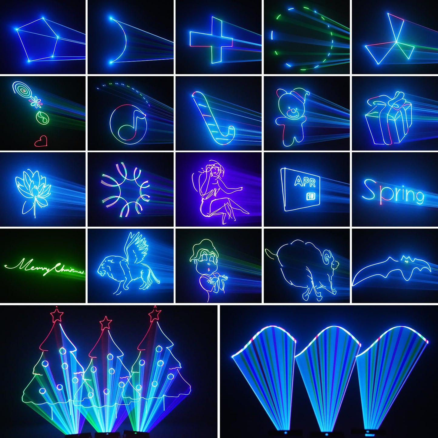 Animation DJ Laser Light,3D Animation Laser Machine with Bluetooth APP,RGB Party Laser Light Show, Built-in 5200mAh Battery for Wedding Party Disco Lights Bar Club Stage DJ Lighting