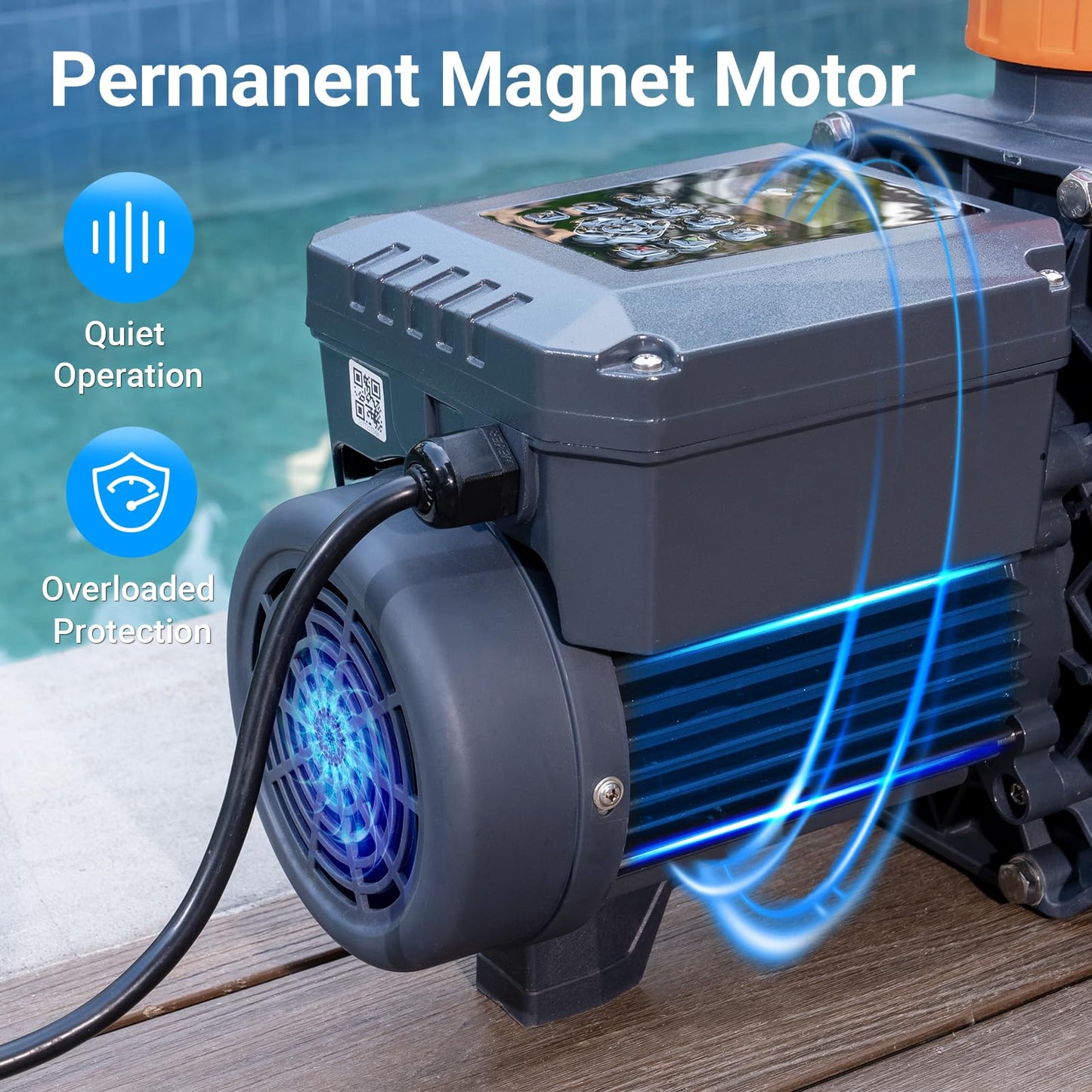 Varpoolfaye Variable Speed Pool Pump Inground, 2.5 HP Above Ground Pool Pump, 220V-240V,10567 GPH Energy-Efficient Self Priming Swimming Pool Pumps with Timer