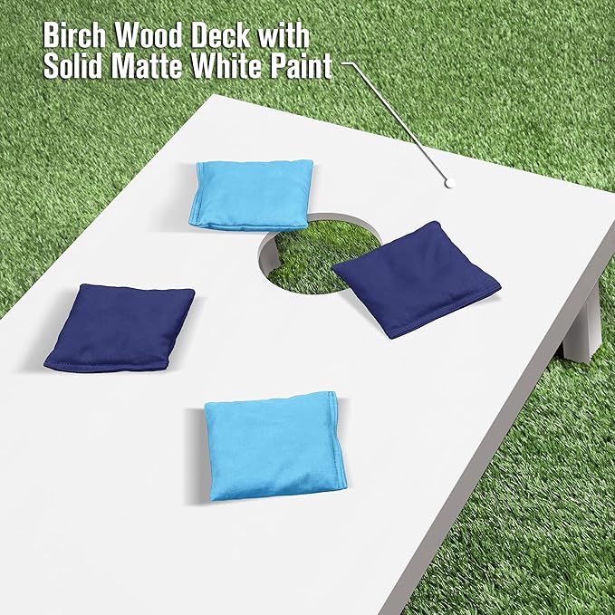 GoSports 4 ft x 2 ft Regulation Size Wooden Cornhole Boards Set - Includes Carrying Case and Over 100 Optional Bean Bag Colors