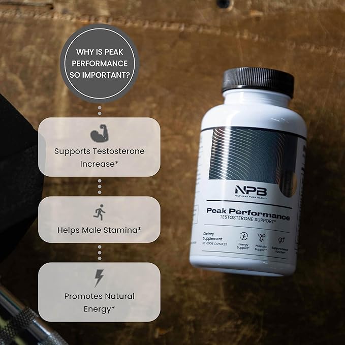 Nature's Pure Blend Peak Performance ??Testosterone Supplement for Men with D-Aspartic Acid, Ashwagandha & DIM ??Mens Prostate Health Support, Muscle Strength & Energy ??Prostate Supplement