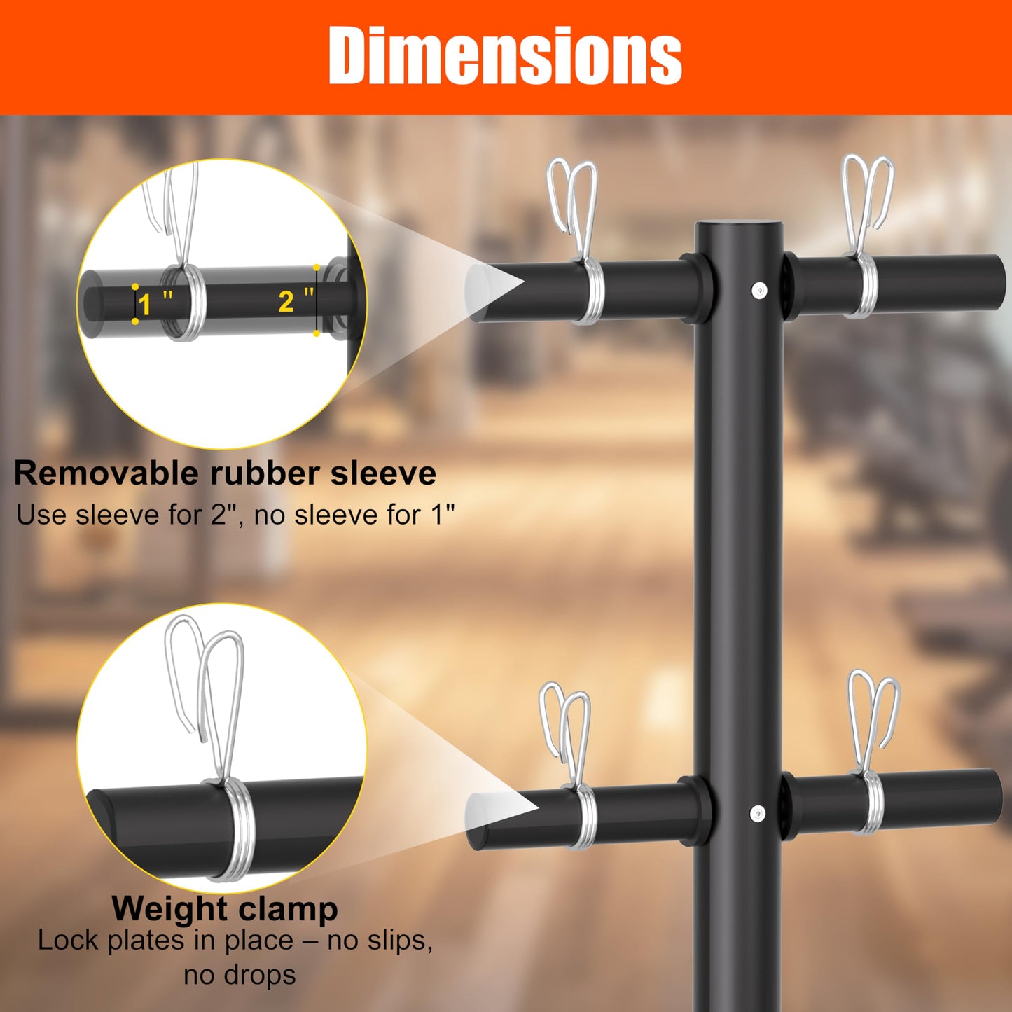 TRUSOON Movable Weight Plate Rack, Heavy Duty Olympic Plate Rack for 1 or 2-Inch Plates with 2 Barbell Holders, Bumper Plate Storage with Locking Wheels for Garage, Home Gym