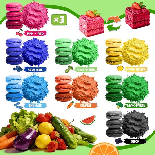 Natural Food Coloring Powder - 10 Plant-Based Colors | Dye-Free & No Artificial Additives