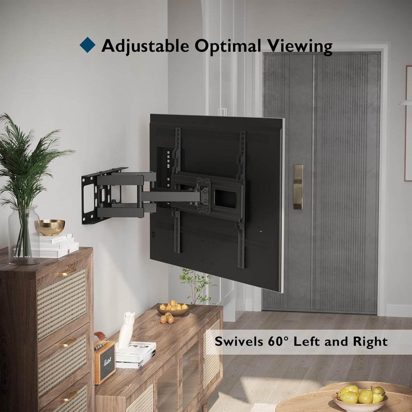 BONTEC 23-70 Inch 99 lbs, 400x400mm, 16" Full Motion TV Wall Mount for TVs, Hold up to Max VESA Swivel Tilt Dual Arms