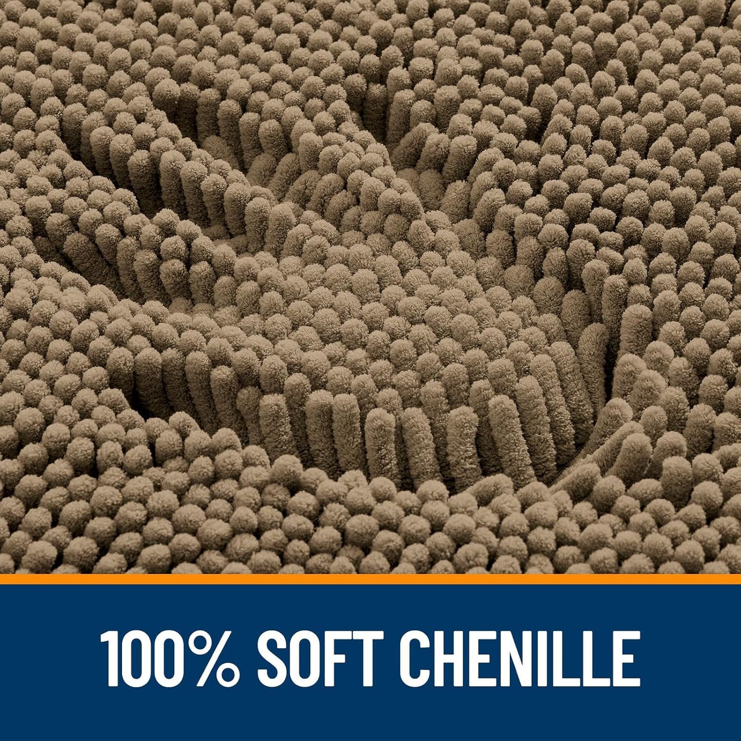 OLANLY Bathroom Runner Rugs - Extra Soft Chenille Bath Mats | Quick-Dry, Machine Washable, 47x20, Tan