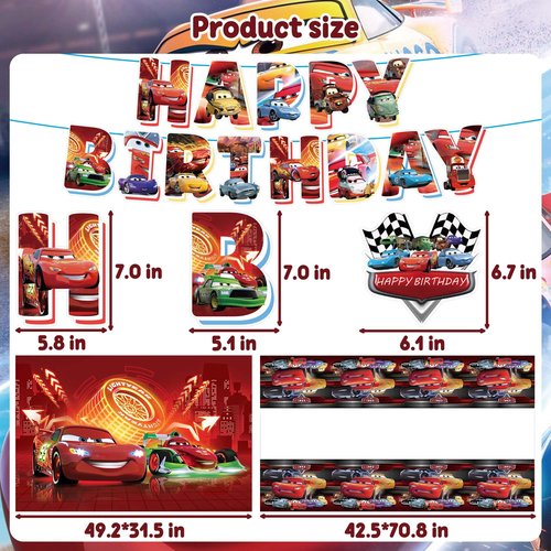 53 PCS Party Decorations Include Happy Birthday Banner, Balloons, Backdrop, Tablecloth, Toppers for Adult Theme Birthday Party Supplies