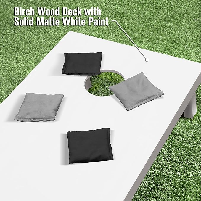 GoSports 4 ft x 2 ft Regulation Size Wooden Cornhole Boards Set - Includes Carrying Case and Over 100 Optional Bean Bag Colors