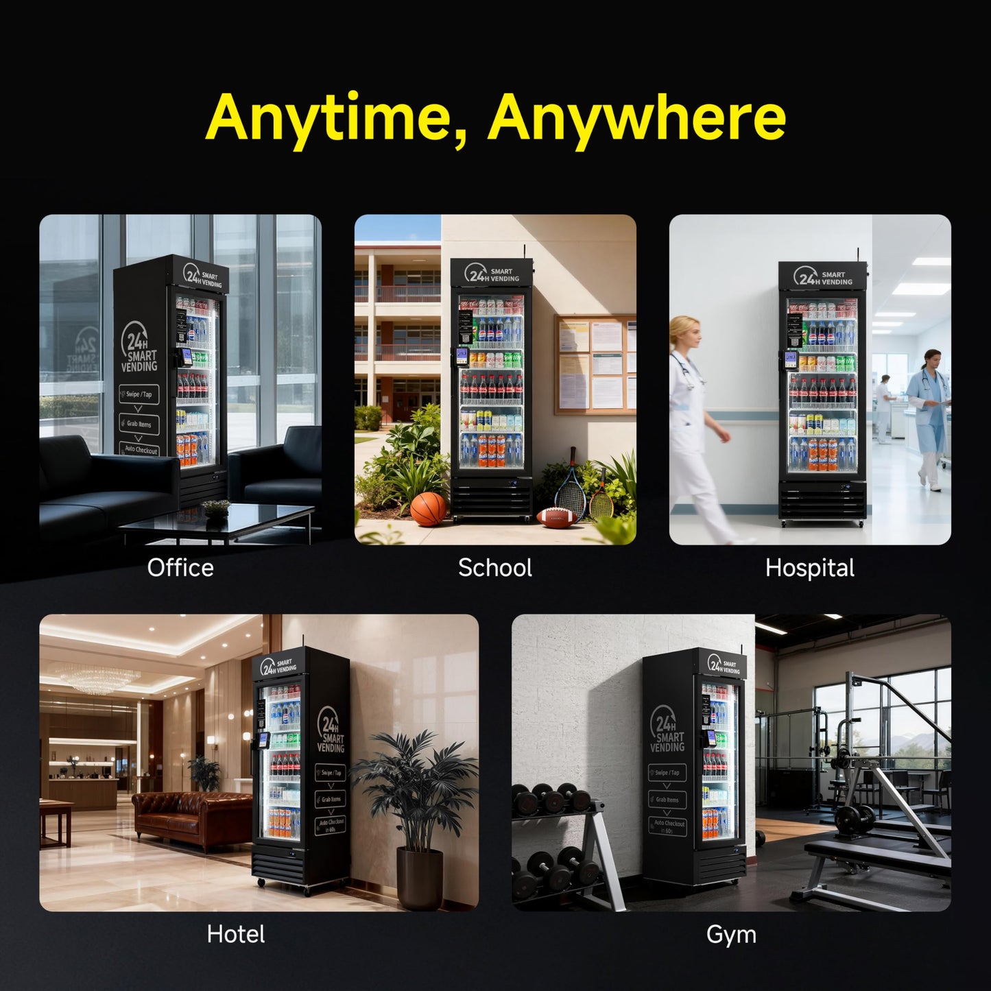 HAHA Vending Smart Combo Vending Machine for Business with AI Technology Vending Machine for Sale, Card Reader & App Control Refrigerated Commercial US-360