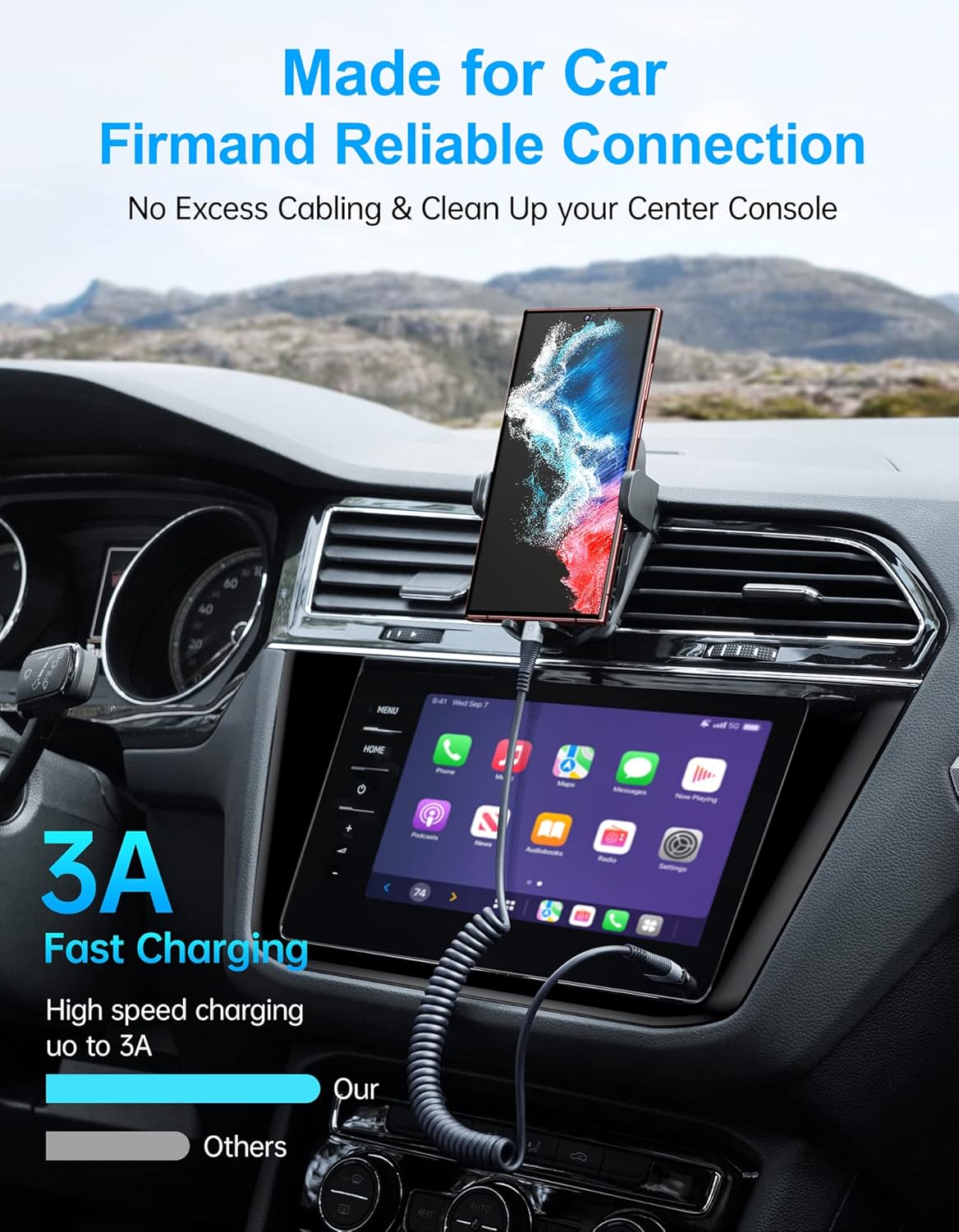 2Pack 5ft 17/16/15/Plus/Pro/Samsung S20 S10 USB Type C Cable Fast Charging, Coiled USB A to USB C Charge Cable for Car