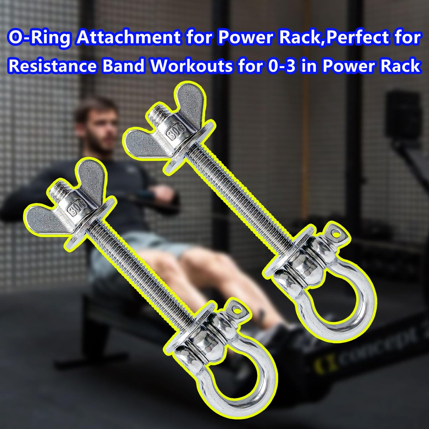 QKWL 2-Pack Heavy Duty Power Rack Attachments - Resistance Band Hooks & O-Ring Squat Rack Accessories | Durable Steel Band Pegs for Crossfit, Power Cage, Home Gym | Easy Installation, Universal Fit