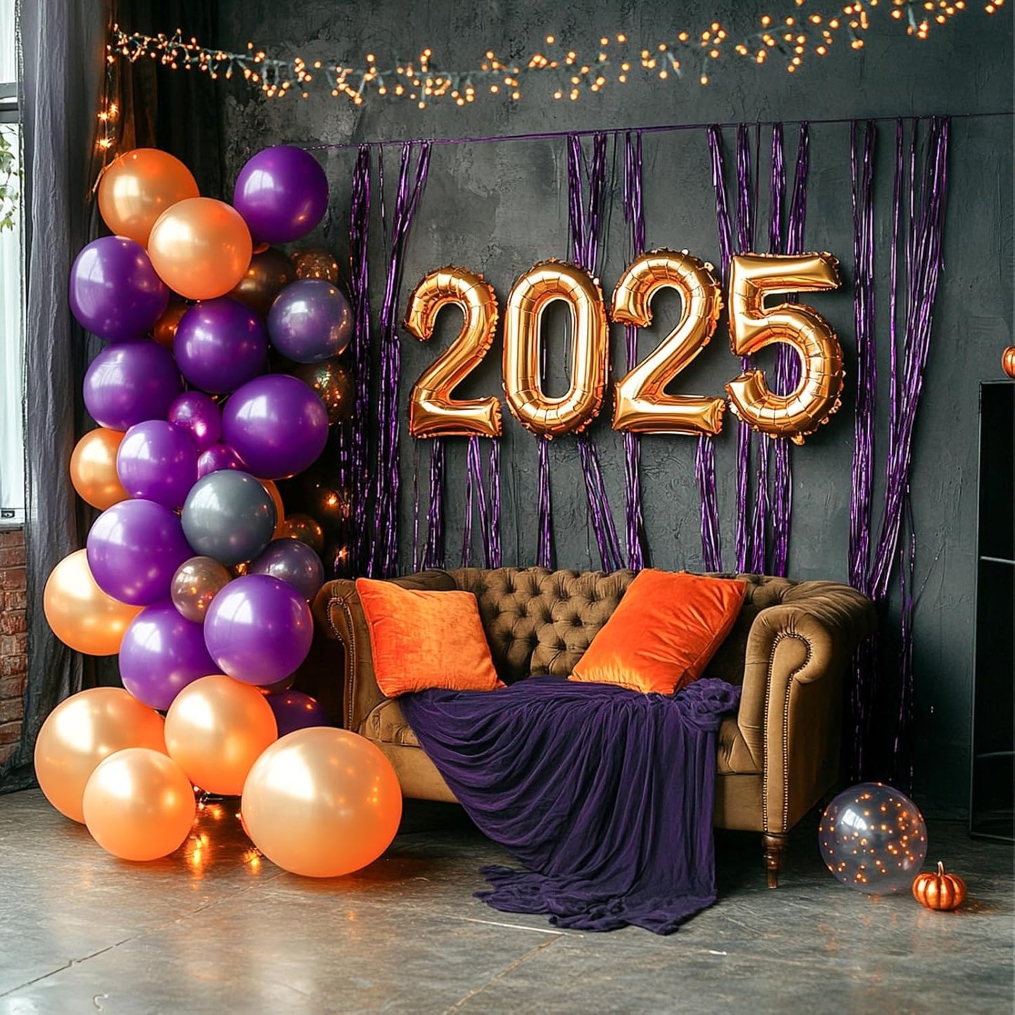 PartyWoo Foil Fringe Curtain - 3pcs 8.2ft Metallic Tinsel Lavender Streamers for Parties & Events