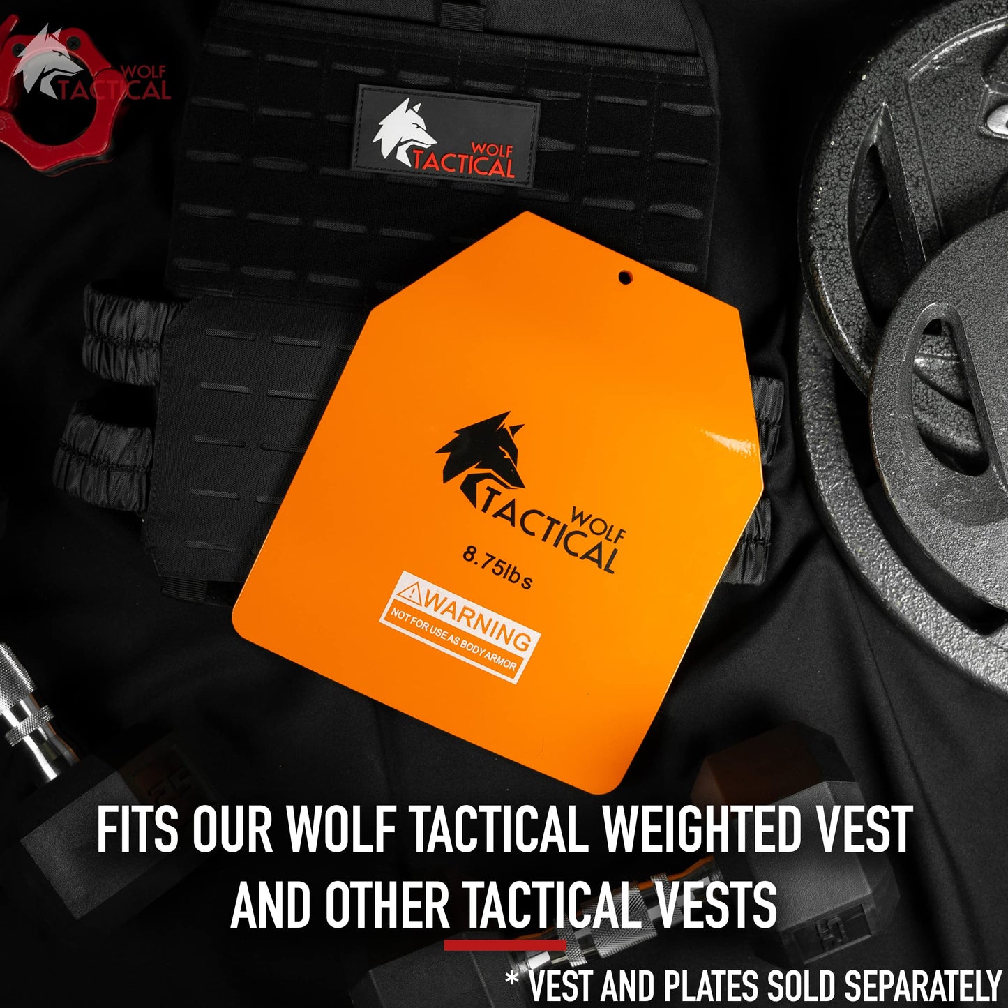 WOLF TACTICAL Curved Weight Vest Plates – 5.75/8.75/14.5LB Pairs – Contoured Ergonomic Fit – WODs, Strength Training, Running, Heavy Workouts