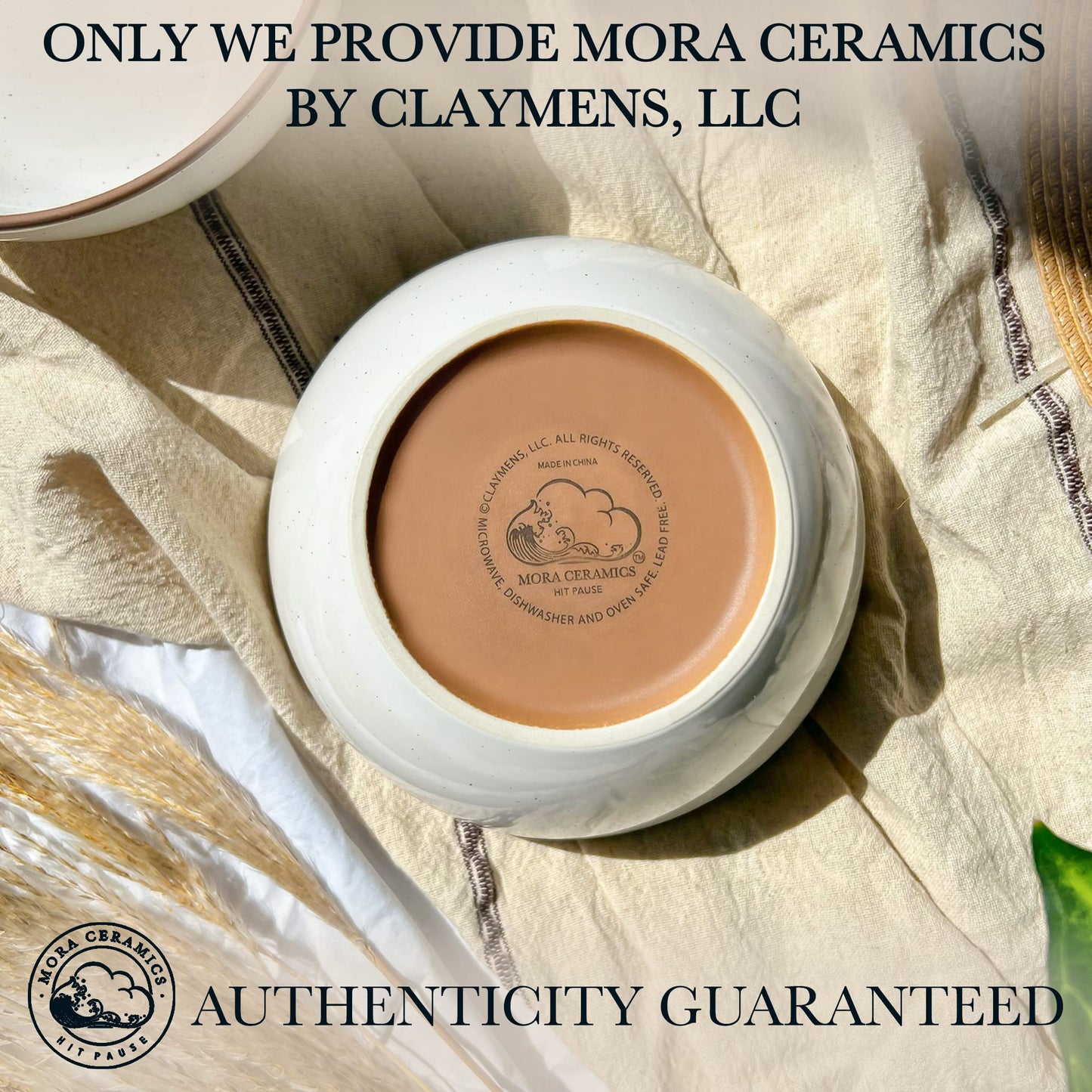 Mora Ceramic Bowls For Kitchen, 28oz - Bowl Set of 4 - For Cereal, Salad, Pasta, Soup, Dessert, Serving etc - Dishwasher, Microwave, and Oven Safe - For Breakfast, Lunch and Dinner - Vanilla White