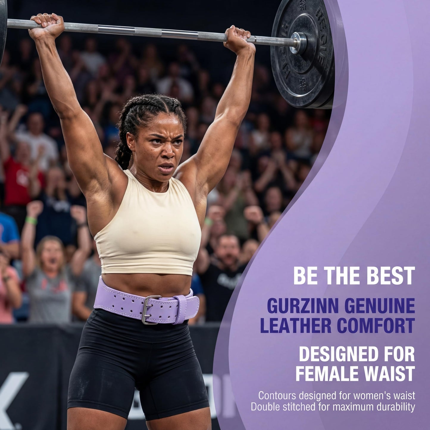 9 mm Leather Weight Lifting Belt for Men and Women with 4 Inches Wide Padded for Weightlifting Deadlift, Cross Training, Power Lifting Workout & Squats Exercise(Purple/S)