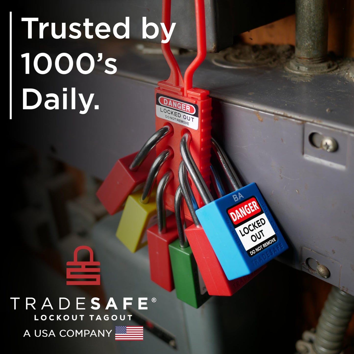 TRADESAFE Lockout Tagout Locks Set, 10 Orange Keyed Alike Unlimited Grouping Safety Padlocks, 2 Keys Per Lock, OSHA Compliant Loto Locks for Lock Out Tag Out Kits