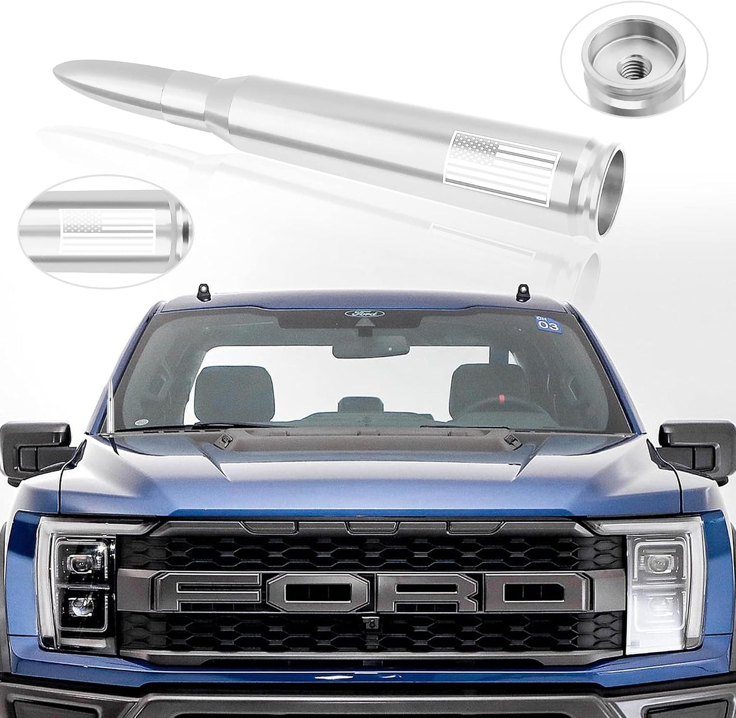 Turcee F150 1500 Car Bullet Antenna,Truck Exterior Decoration Accessories Car Vehicle Replacement Antenna Conpatible