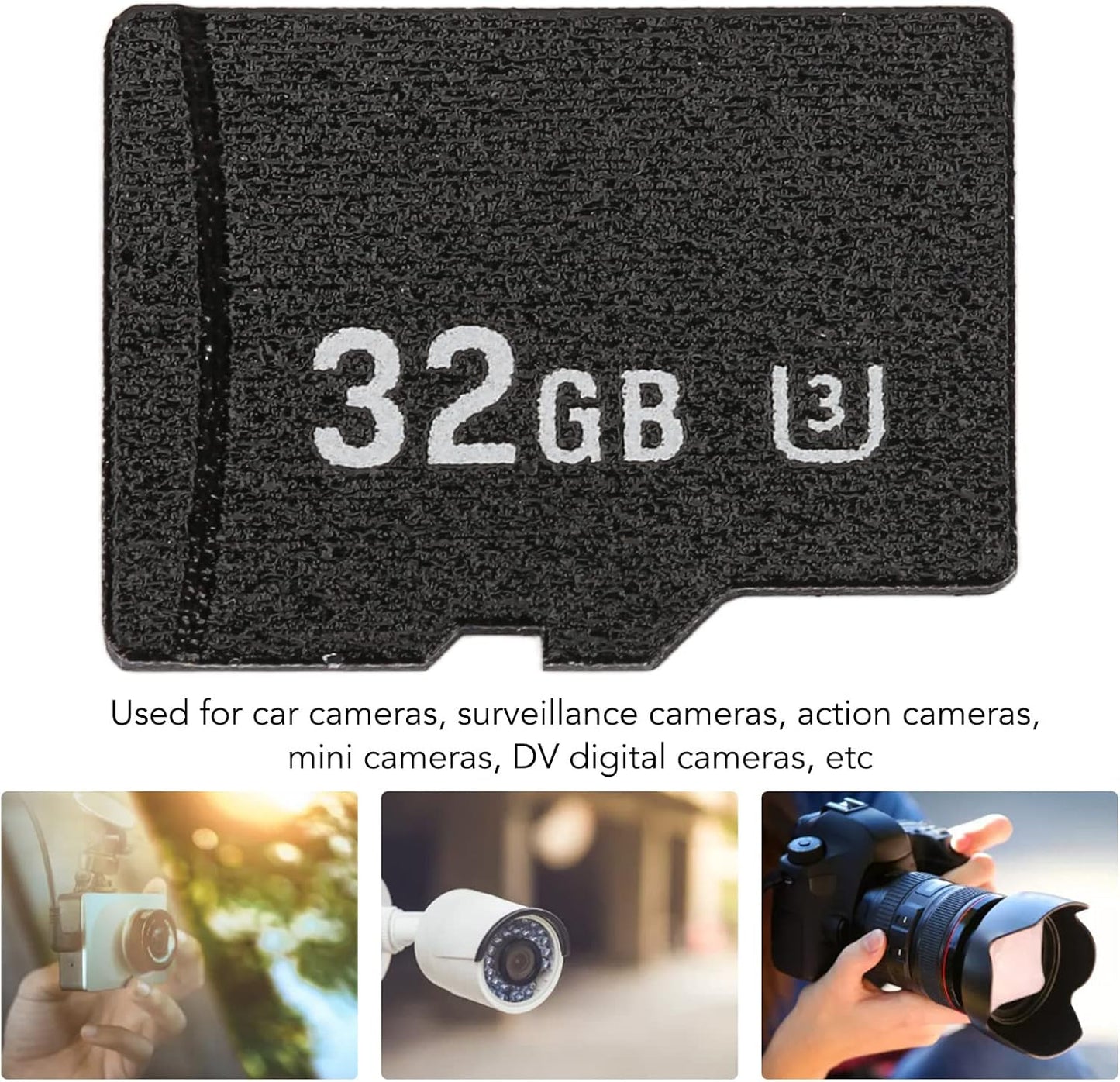 Dpofirs U3 32GB 512GB, 80MB 30MB (32GB) High Speed TF Memory Card, Read Up to S, Write Up to S, for Car Action Cameras