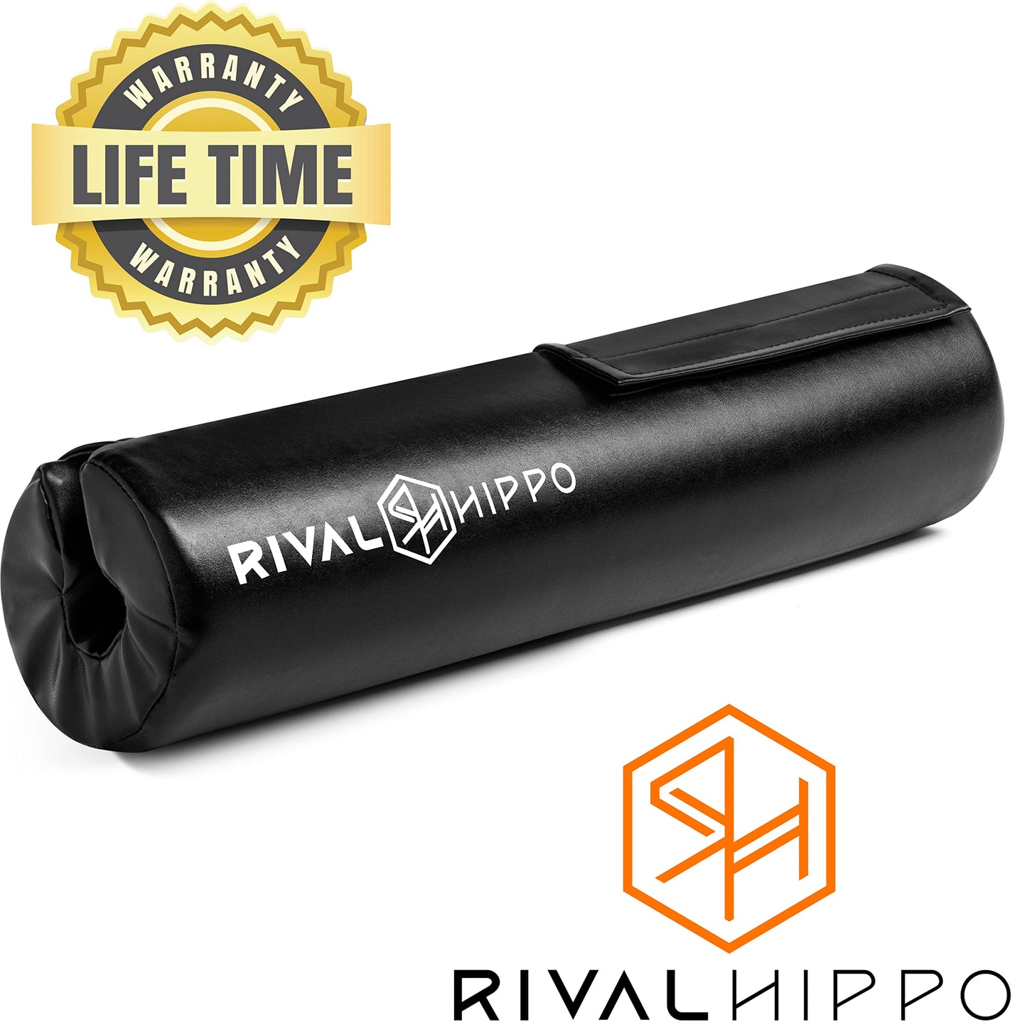 Premium Hip Thrust Pad and Squat Pad - Non-Slip Barbell Pad Stays in Place Secure, Bar Pad for Comfortable Squats Lunges Glute Bridges, Built-In Safety Straps, Reinforced PU Leather Cover - Olympic Bar and Smithmachine