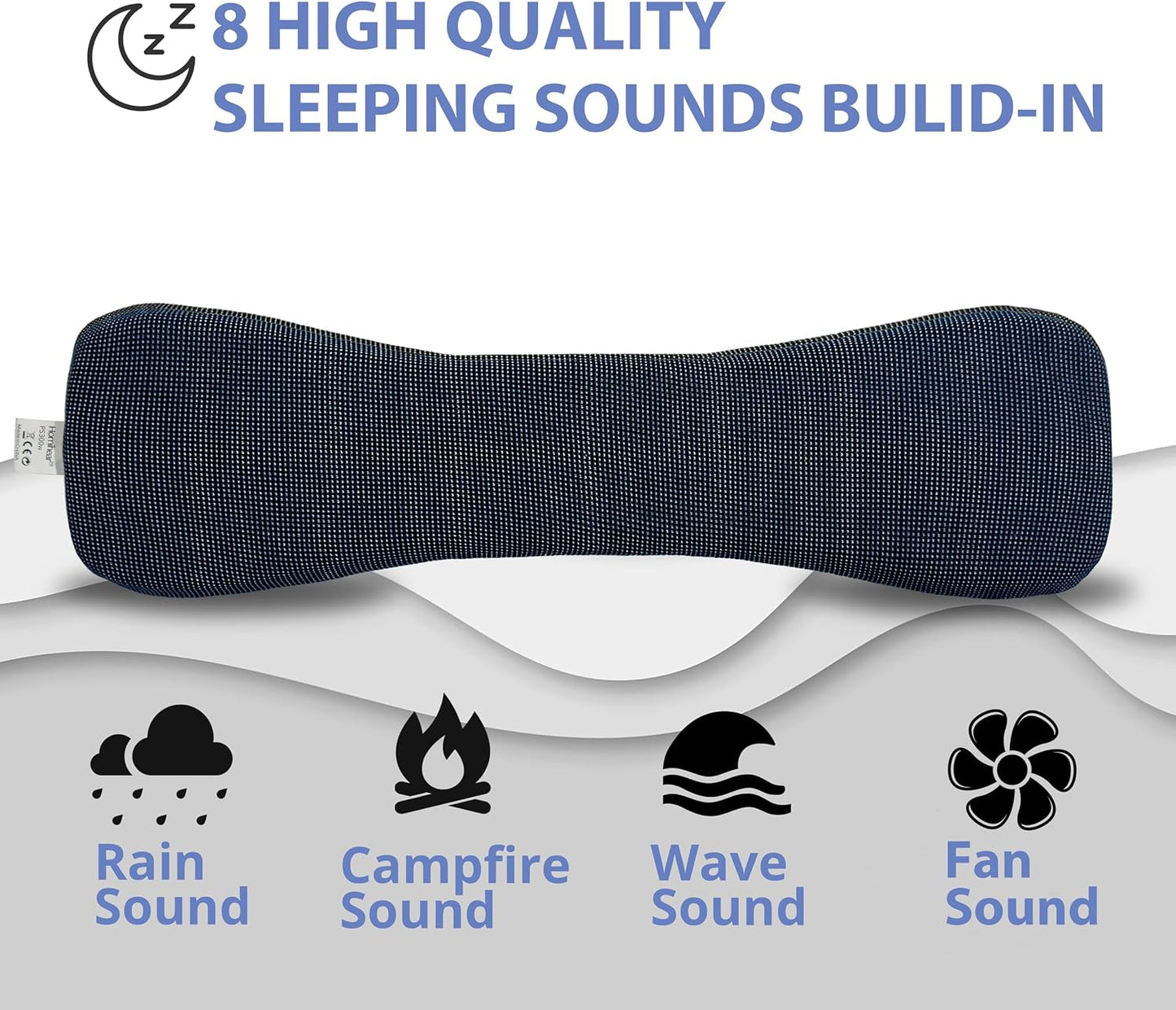 (PS600) Somnus Pro- Bluetooth Pillow Speaker, Sleep Headphones for Sleeping, AUX Support, Built-in White Noise&SD Card