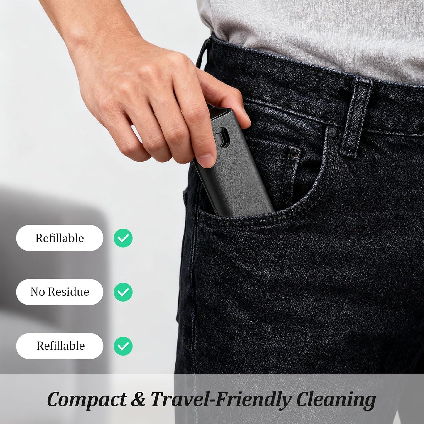 Attkryy 2 Pack Portable Screen Cleaner Spray Bottle with Microfiber Cloth Wipeable Shell Mini Cleaning Kit for Phone