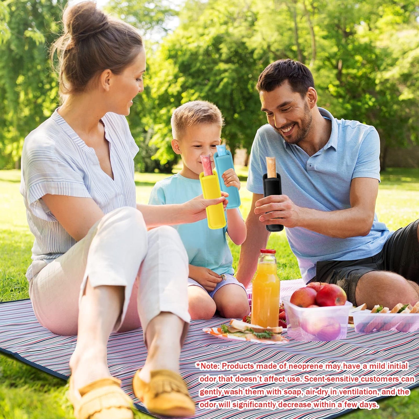 Desing Wish 15 Pack Reusable Popsicles Holders for Kids Anti Frostbite Ice Pop Holder Sleeves Neoprene Freeze Pop Holders (15 Colors)