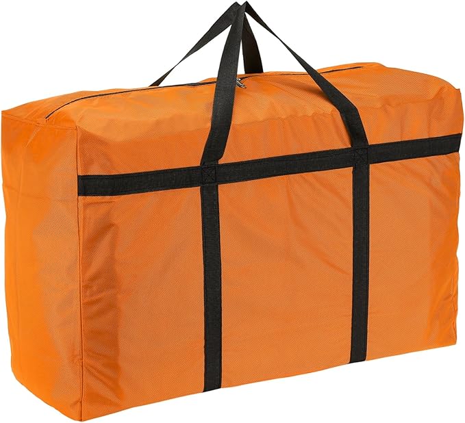 Extra Large Duffle Bag, 35 x 19 x 11 in Travel Big Duffle Bag with Zipper Handle Storage Foldable Waterproof Lightweight Bag for Women Men Travel Moving Camping (Orange)