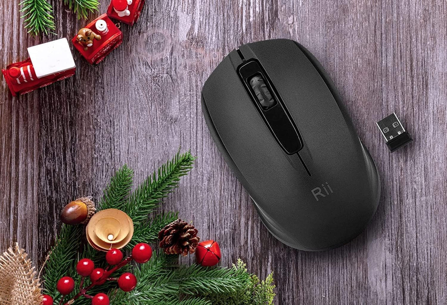 Rii Mouse,2.4G Wireless Noiseless Portable Computer Mice for PC, Laptop, Windows,Office Included Wireless USB dongle