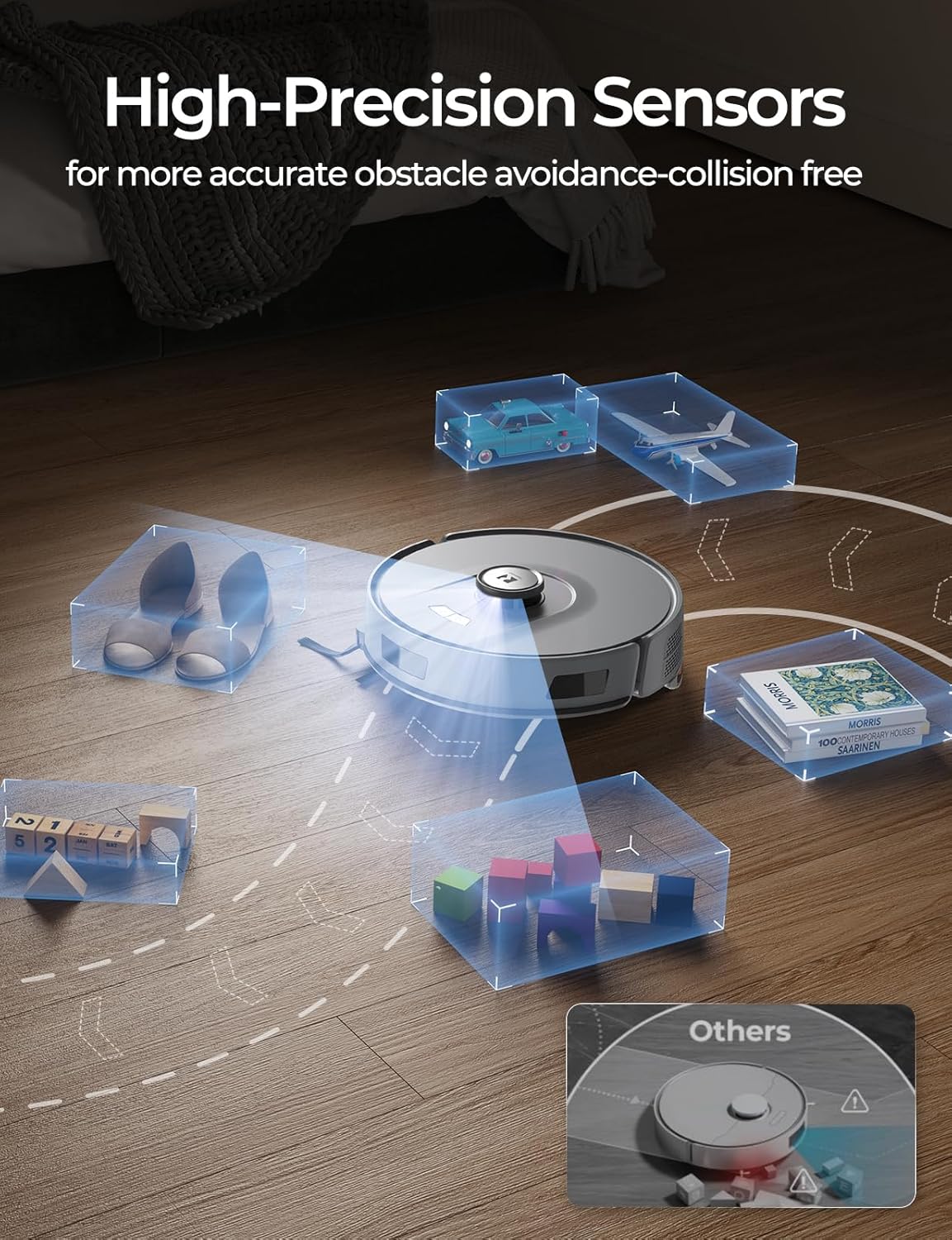Skiennix Robot Vacuum - 20,000 Pa Power, Self-Emptying & Lidar Navigation | Gray R11 for Pets & Carpets