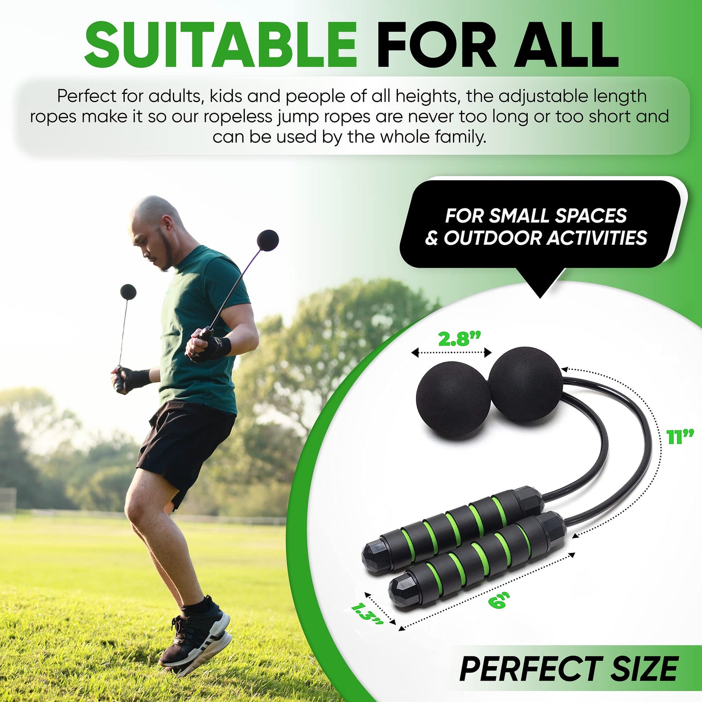 TugSport Bod Ropes Cordless Jump Rope Beachbody MBF - Adjustable Length Ropeless Jump Rope For Beachbody - Emulate Weighted Jumprope Indoors - Cordless Jumping Rope Great For Improving Fitness In Small Spaces