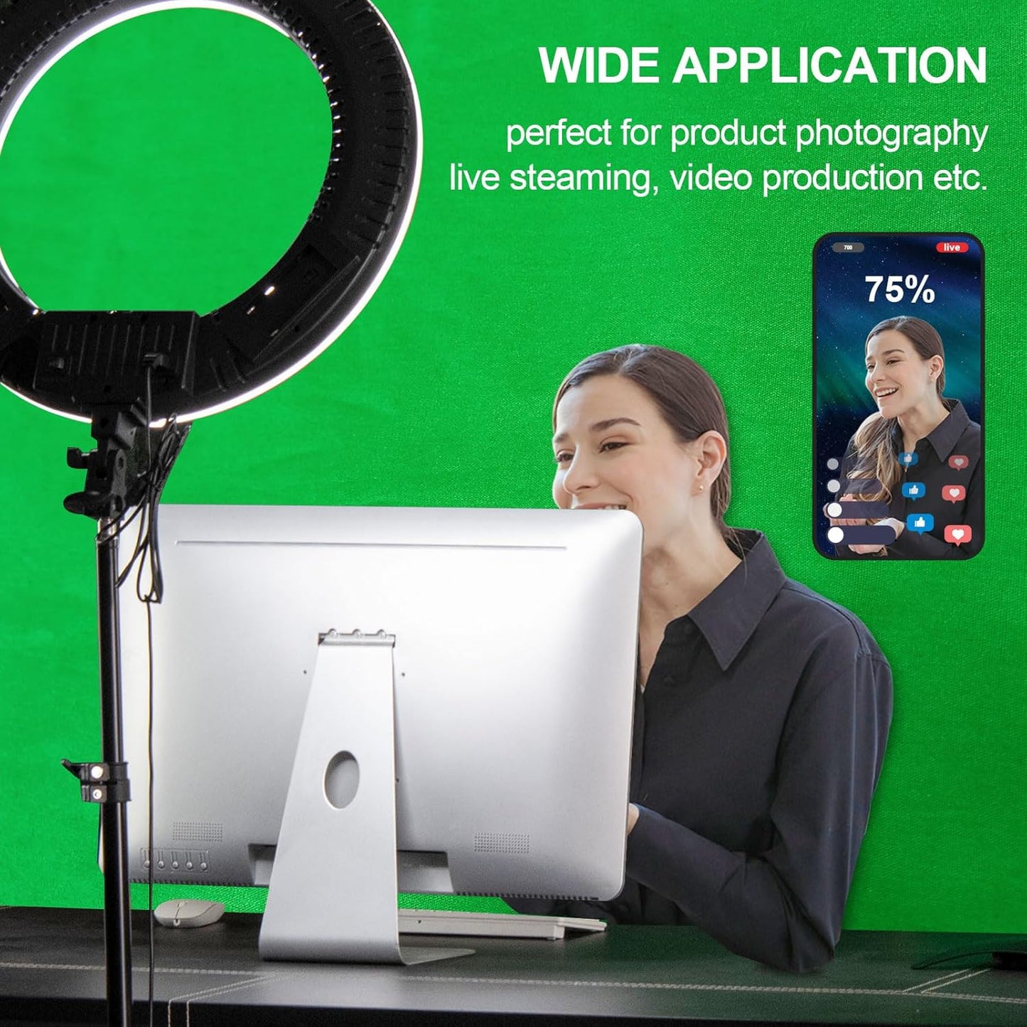 EMART 8 10 4 Green Screen Backdrop, x Ft Photography Greenscreen Background Sheet Fabric Kit for YouTube Video