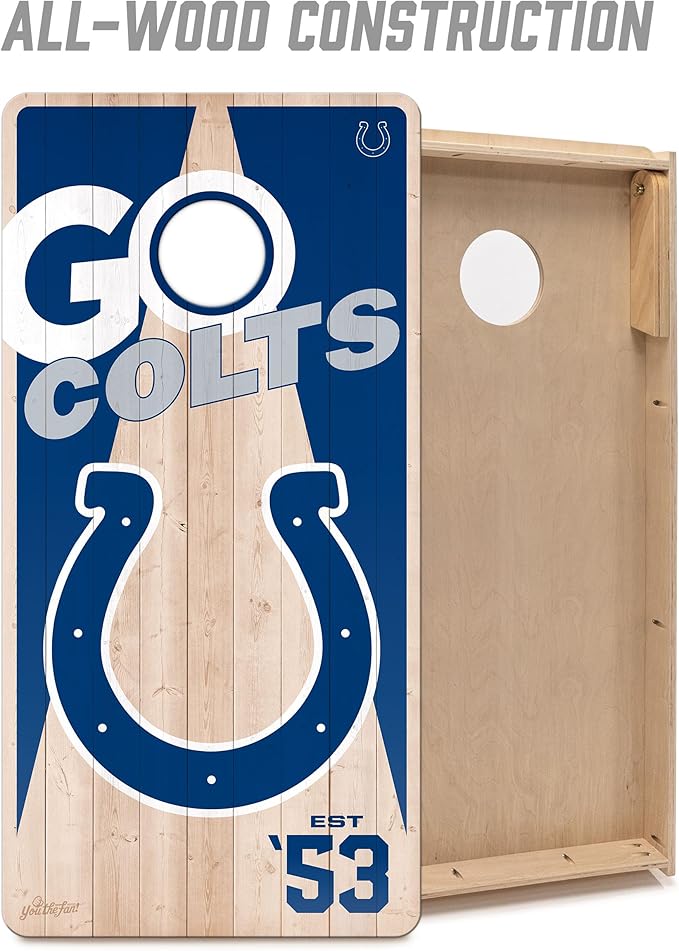 YouTheFan NFL 2’ x 4’ Professional Wood Cornhole Game