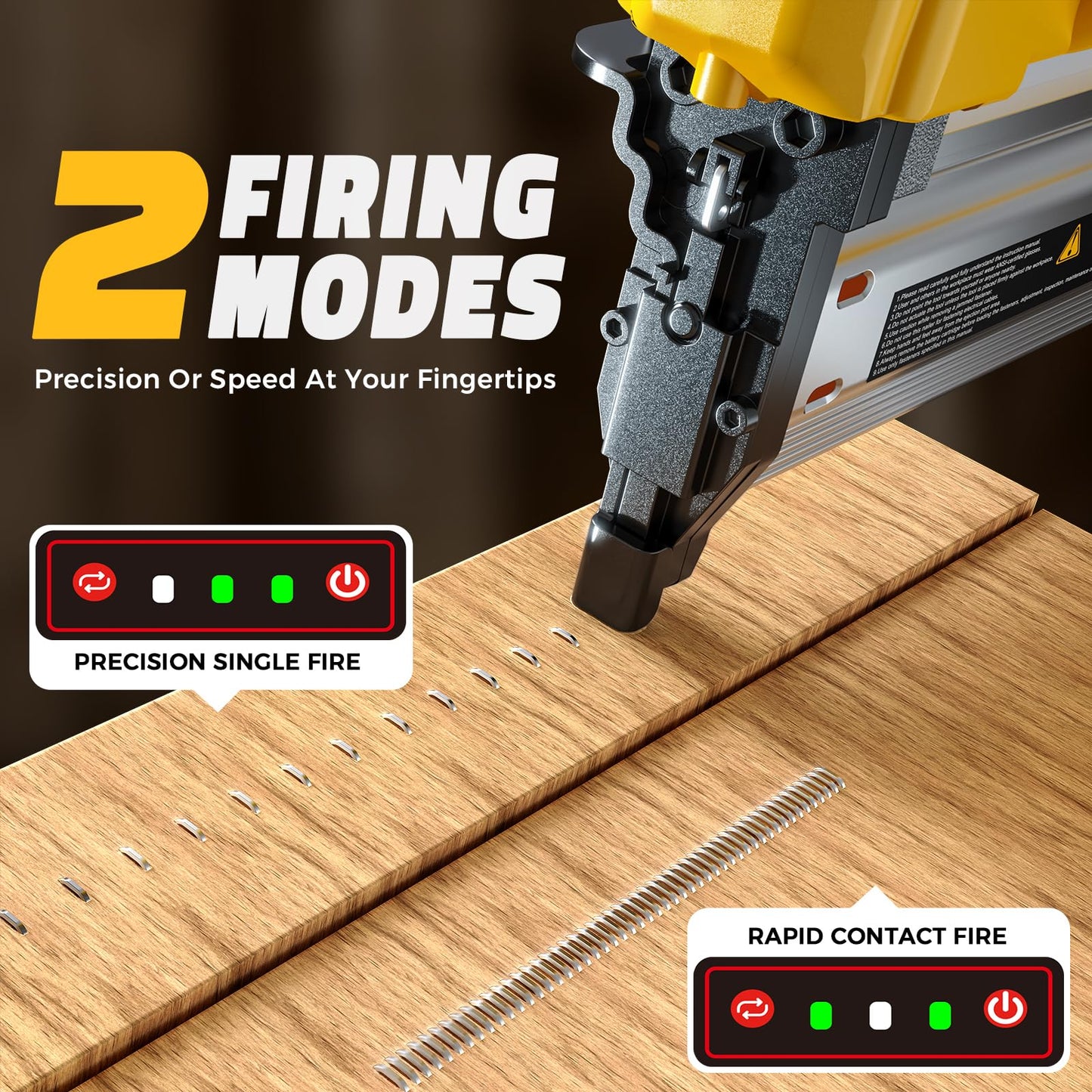 Ecarke Cordless 2" Brad Nailer Compatible with DeWalt 20V Battery(Tool only), 2 in 1 Electric Nail Gun Staple Gun with 18GA Nails, Power Nail Gun for Trim Wood Crafting Home Carpentry, 7.2LBS